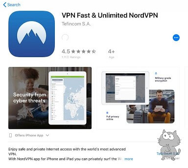 nordvpnのアプリをインストール