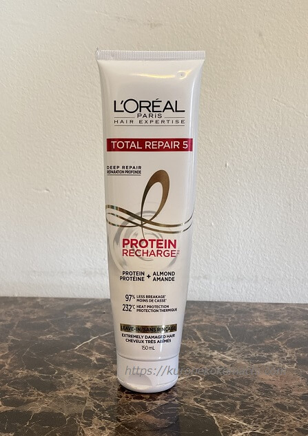 カナダの洗い流さないトリートメント(L'Oreal Paris(ロレアル・パリ)のTotal Repair 5 Protein Recharge)